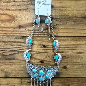 Silver and Blue Jewelry Set
